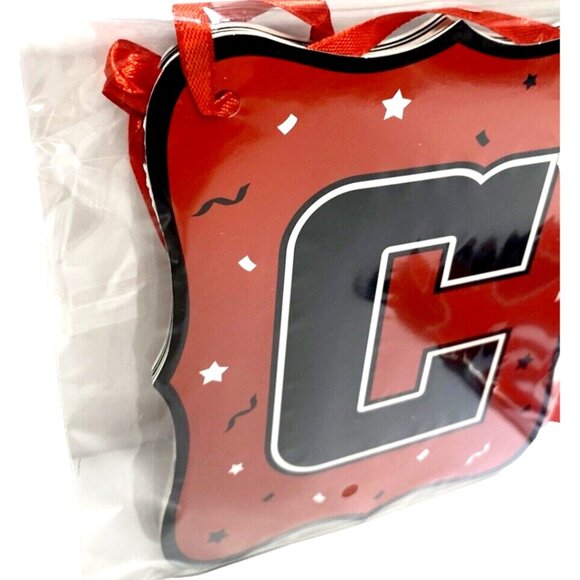 Red Congrats Grad Banner And Rectangular Table Cloth Graduation Party Decor, New - Picture 5 of 6